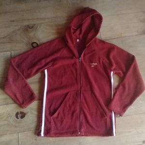 Vintage 90s Reebok Hooded Track Jacket Size M Ribbed Soft Material